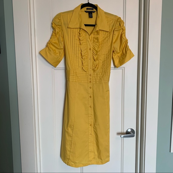BNWOT Vintage Antilia Femme Yellow Tuxedo Dress - Picture 5 of 13